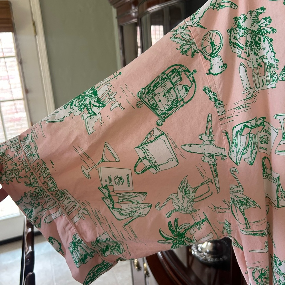 8 Oak Lane Pink and Green Women's Kimono Robe S/M